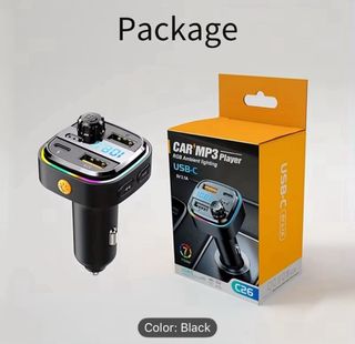 Cargador de Coche + Transmisor FM – USB/Type‑C –