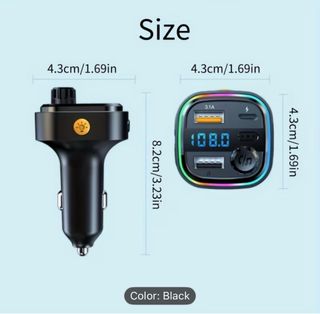 Cargador de Coche + Transmisor FM – USB/Type‑C –
