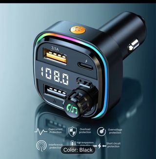 Cargador de Coche + Transmisor FM – USB/Type‑C –