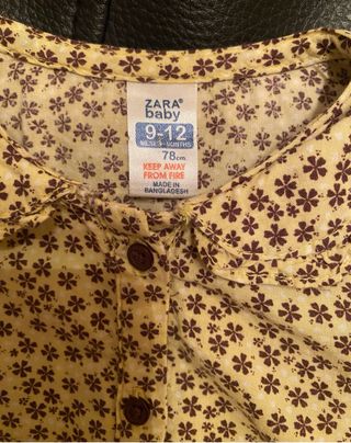 Camisa bebé flores Zara 9-12 meses