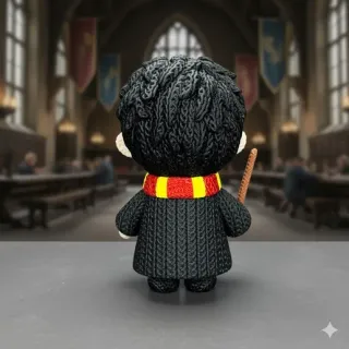 Figura Harry Potter 3D en estilo crochet