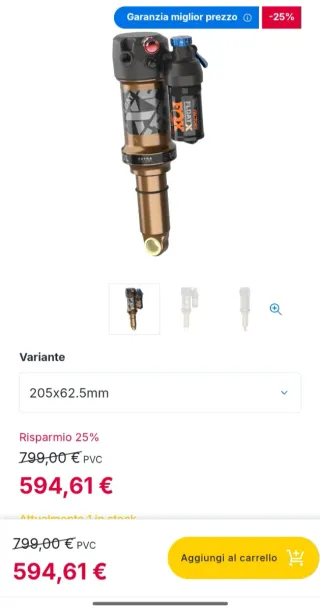 Ammortizzatore FOX FLOAT X Factory 205x62,5