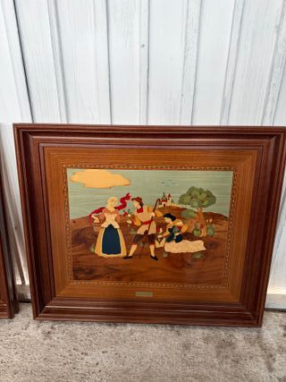 Cuadro de marquetería de madera