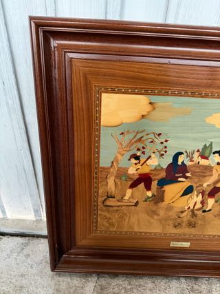 Cuadro de marquetería de madera