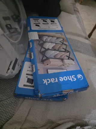 Zapatero Organizador Metálico Azul