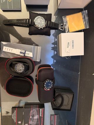 Reloj Luminox Negro y Azul Seiko y watch samsung