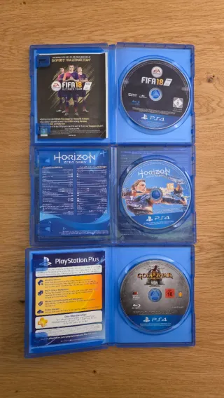 PS4 Slim + Mando Azul + 3 Juegos