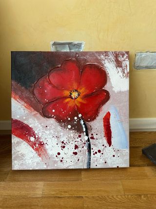 Cuadro Flor Roja 40x40cm