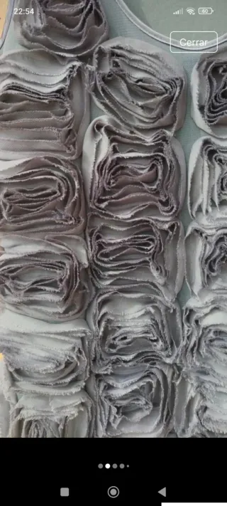 Vestido romántico texturizado Gris - Talla L