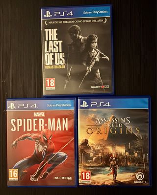 Juegos PS4: The Last of Us, Spider-Man, AC Origins