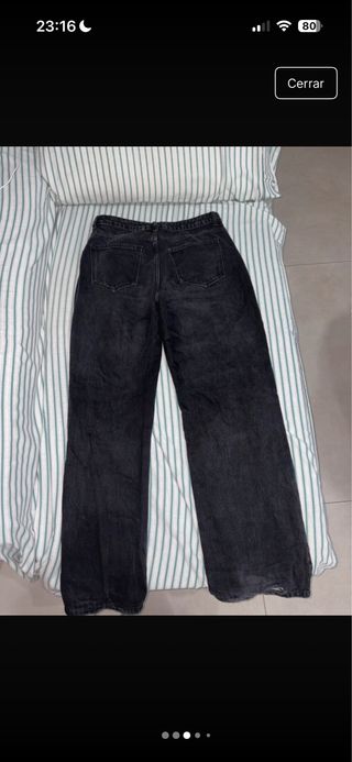 Pantalones tejanos anchos negros