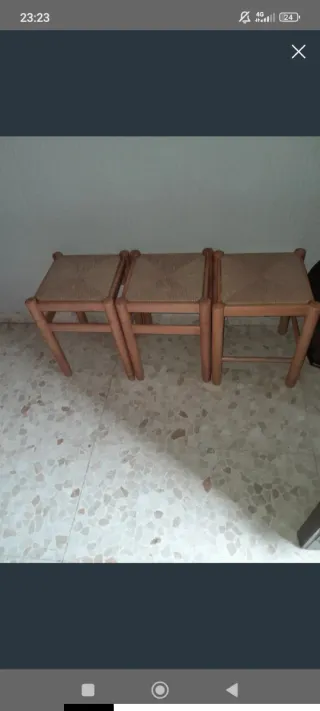 Set di 3 panche in enea e legno