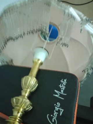 Tris Lampade Abat Jour Vintage Oro Rosa