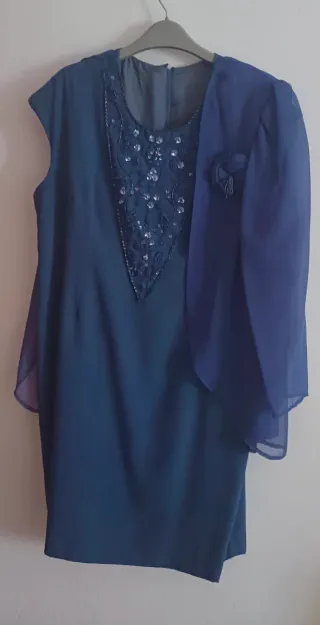 Vestido azul con chaqueta