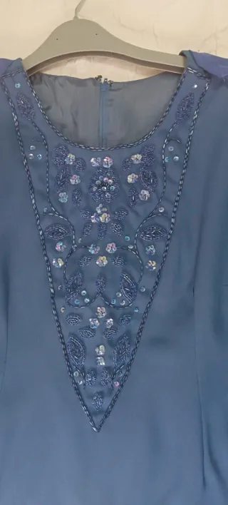 Vestido azul con chaqueta