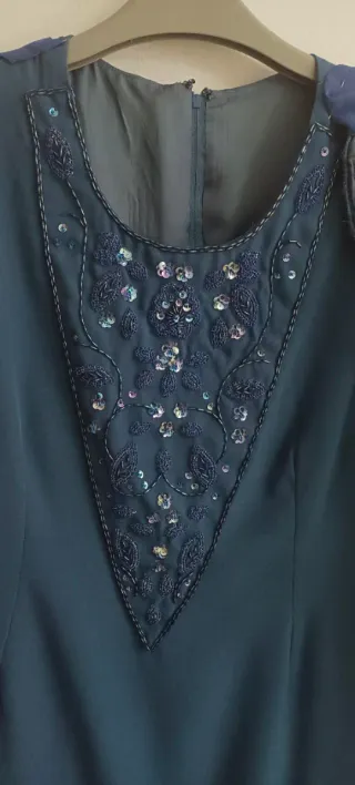 Vestido azul con chaqueta