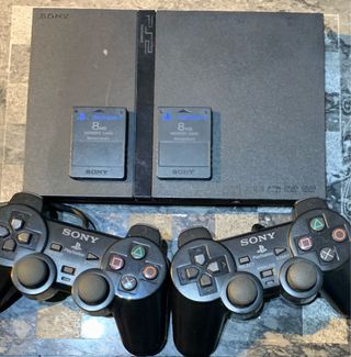 PS2 Slim + 2 mandos + 2 Memory Card