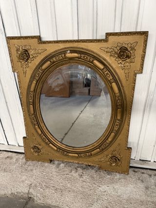 Espejo Antiguo Dorado Ovalado
