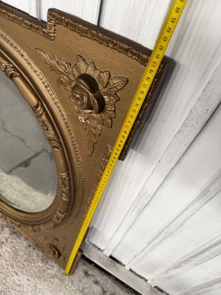 Espejo Antiguo Dorado Ovalado