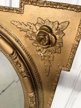 Espejo Antiguo Dorado Ovalado