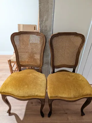 Sillas Vintage Madera y Terciopelo