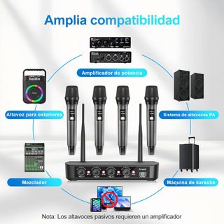 4x micrófonos inalámbricos UHF Aveek PRO-06 NUEVO