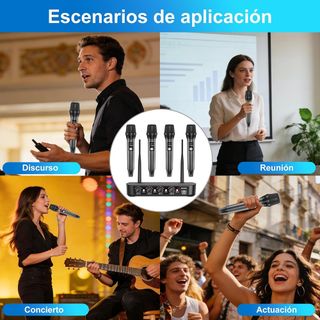 4x micrófonos inalámbricos UHF Aveek PRO-06 NUEVO