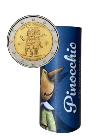 Cartucho 25 Monedas Italia 2026 Pinocho