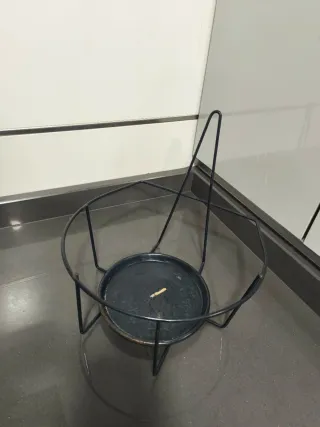 Soporte pared macetas metal negro