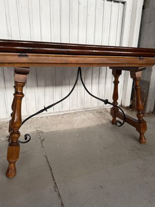 Mesa comedor antigua plegable restaurada