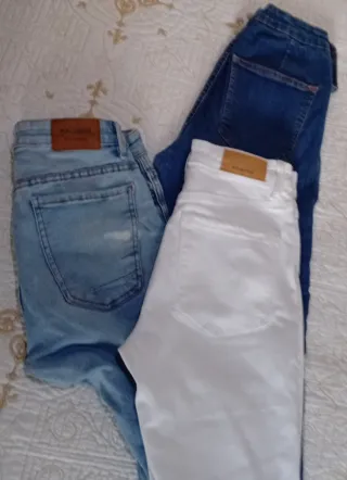 Lote de vaqueros azules y blancos