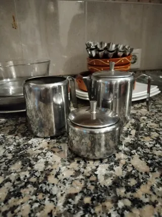 Juego Jarras y Azucarero Acero Inoxidable