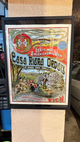 Cuadro antiguo Legítimo Salchichón de Vic