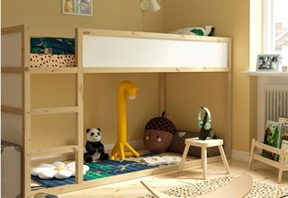 Cama alta KURA IKEA pino/blanco