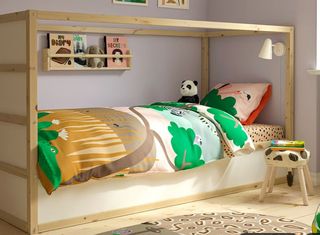 Cama alta KURA IKEA pino/blanco