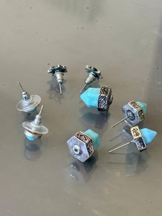 Tre paia orecchini argento e turchese