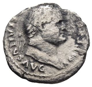 Moneda romana Vespasiano denario plata