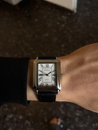 Orologio Geduo Rettangolare Argento Nero