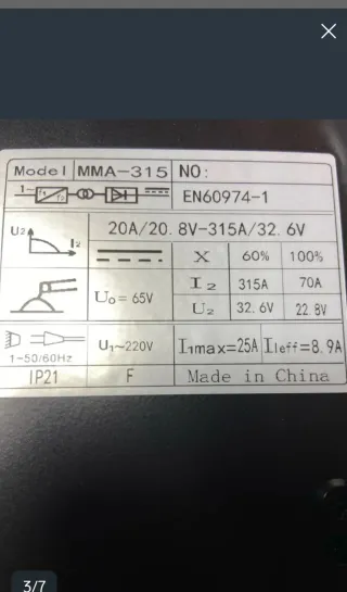 Máquina Soldar Inverter MMA315