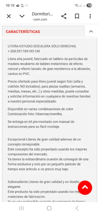 Litera con escritorio BOOM gris y blanco