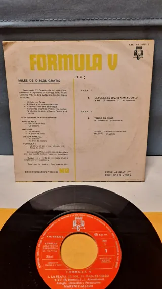 1970,Single ,Formula V - Tengo tu amor / La playa
