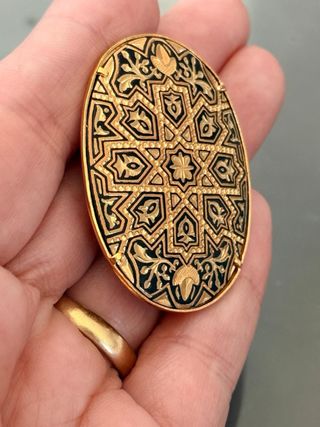 Spilla vintage Toledo damascena oro e nero