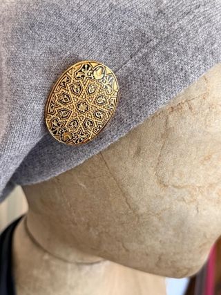 Spilla vintage Toledo damascena oro e nero