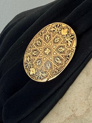 Spilla vintage Toledo damascena oro e nero