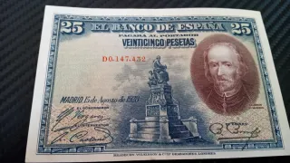 BILLETE 25 PESETAS 1928 CALDERÓN DE LA BARCA