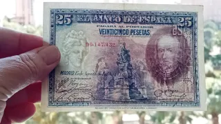 BILLETE 25 PESETAS 1928 CALDERÓN DE LA BARCA