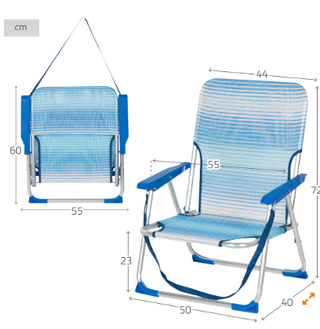 Pack de 2 sillas de playa antivuelco + sombrilla