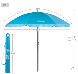 Pack de 2 sillas de playa antivuelco + sombrilla