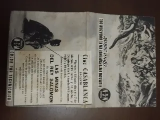 Programa de mano Las Minas del Rey Salomón