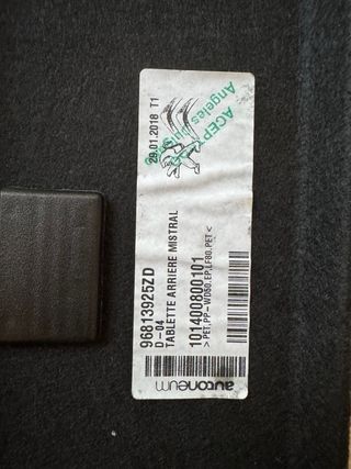 bandeja trasera/cubierta de maletero